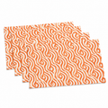 Modern Geometric Dining Placemats – Orange & Sage Green
