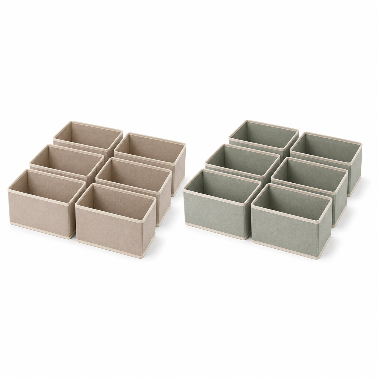 6-Piece Fabric Storage Bin Set – Beige