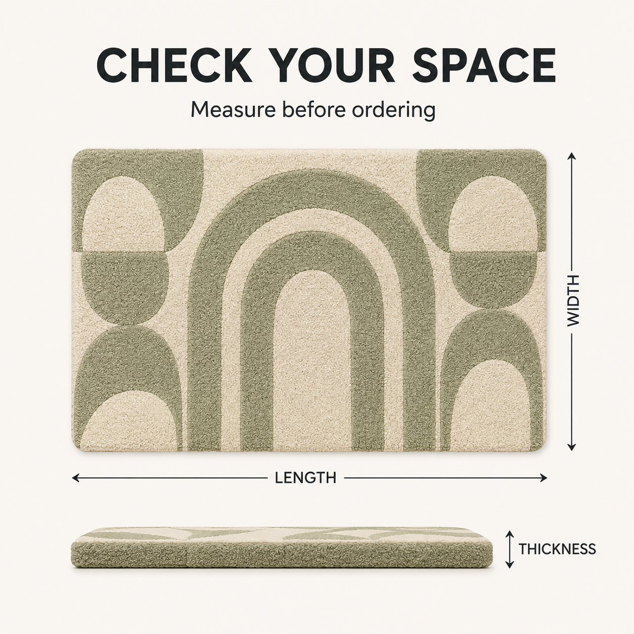 Modern Geometric Textured Accent Mat