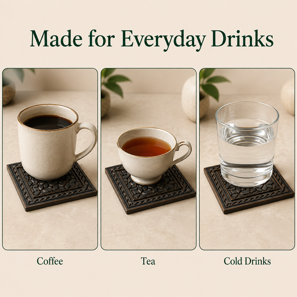 6-Piece Geometric Coaster Set with Holder