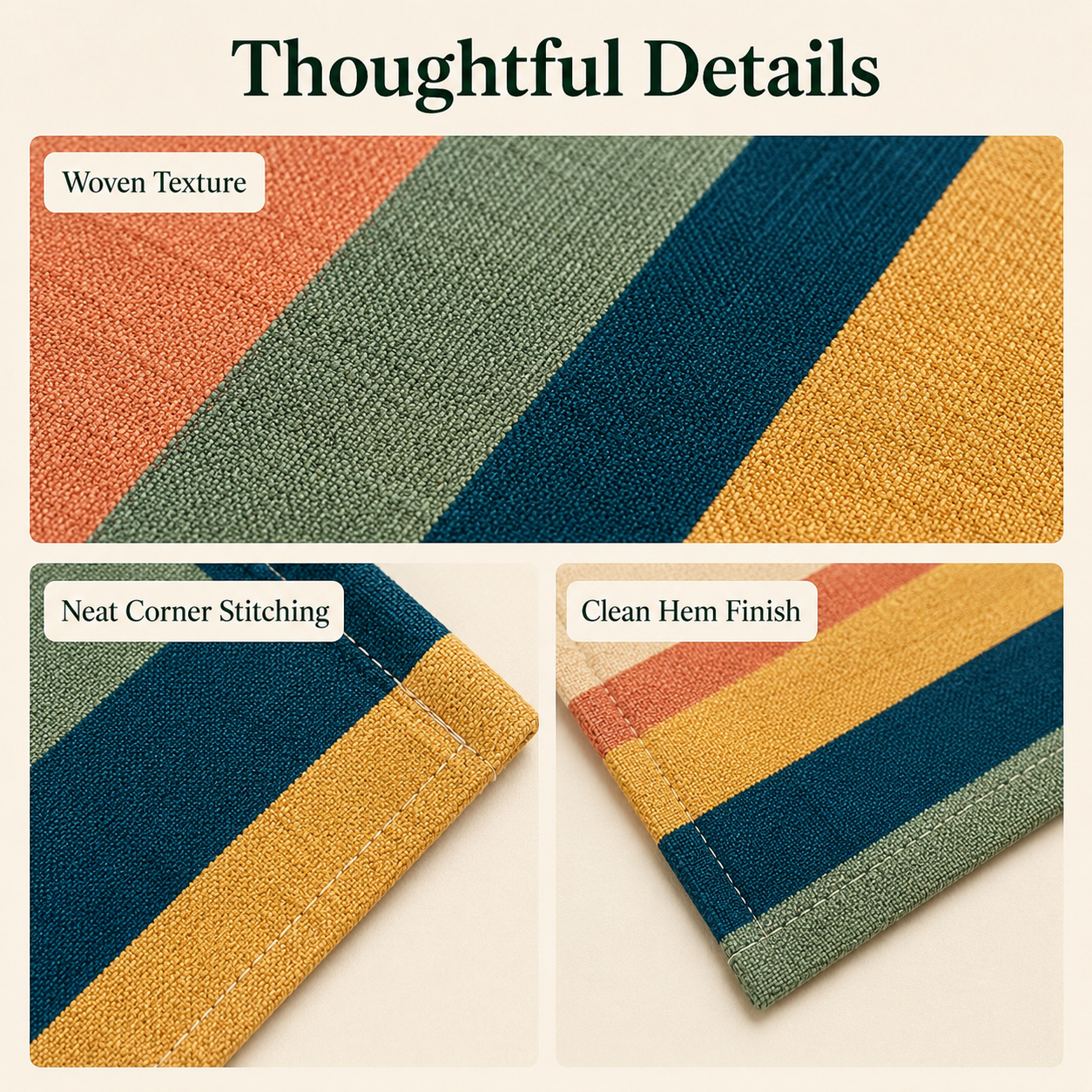Modern Striped Table Runner – 35 × 180 cm