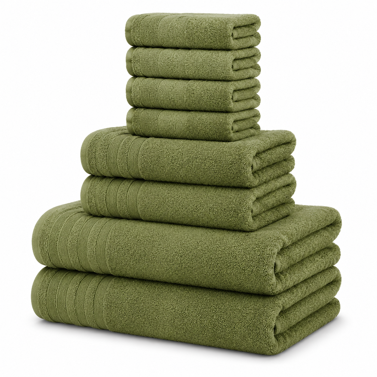 8-Piece Coordinated Towel Set – Olive Green