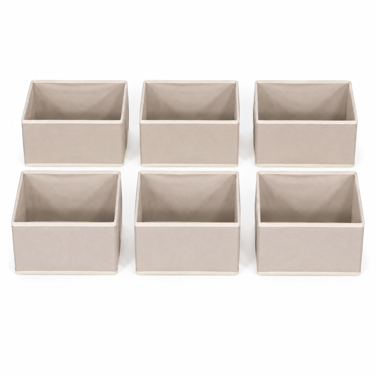 6-Piece Fabric Storage Bin Set – Beige