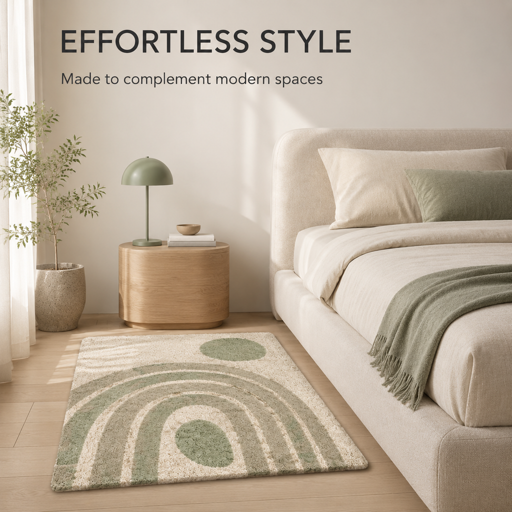 Modern Geometric Textured Accent Mat