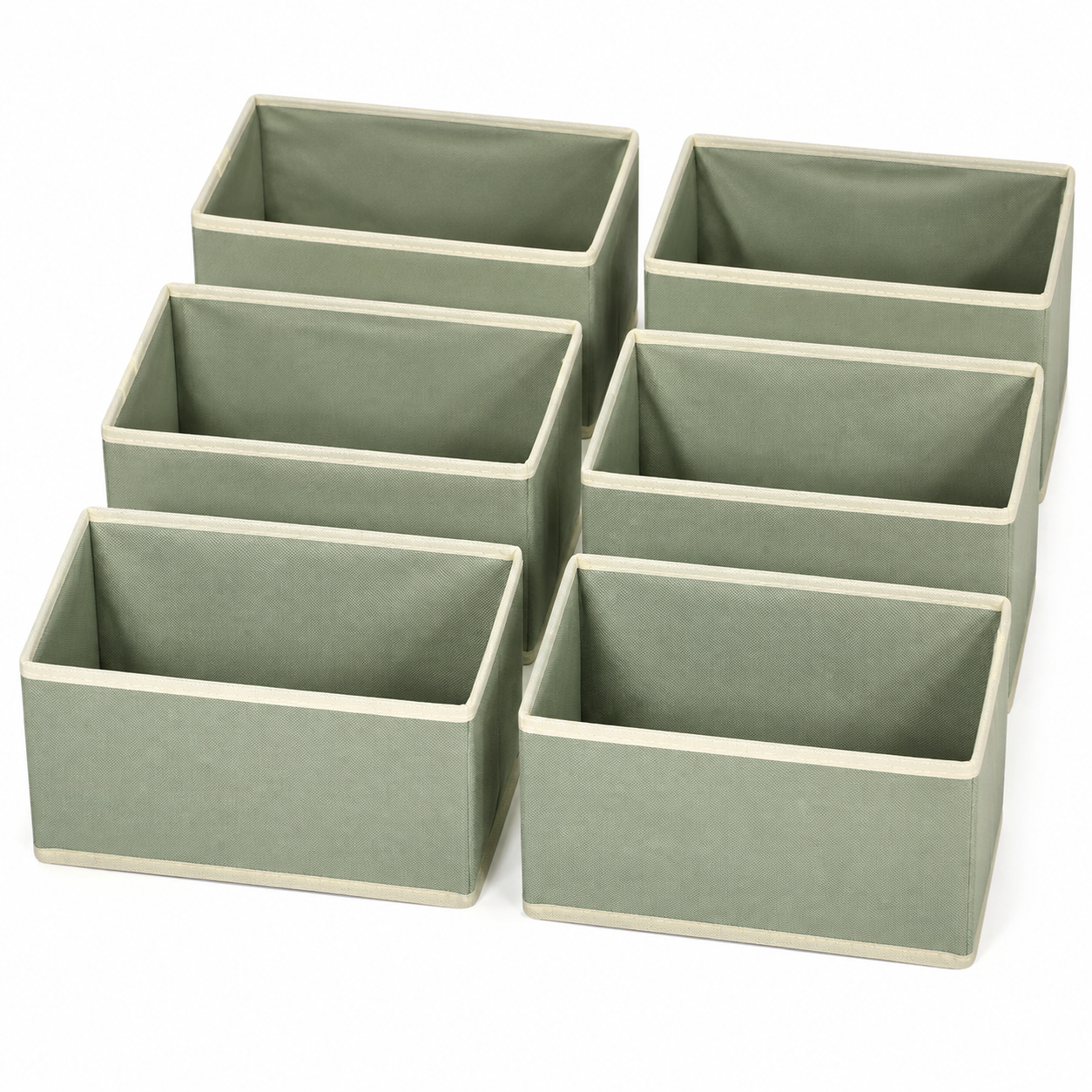 6-Piece Fabric Storage Bin Set – Beige