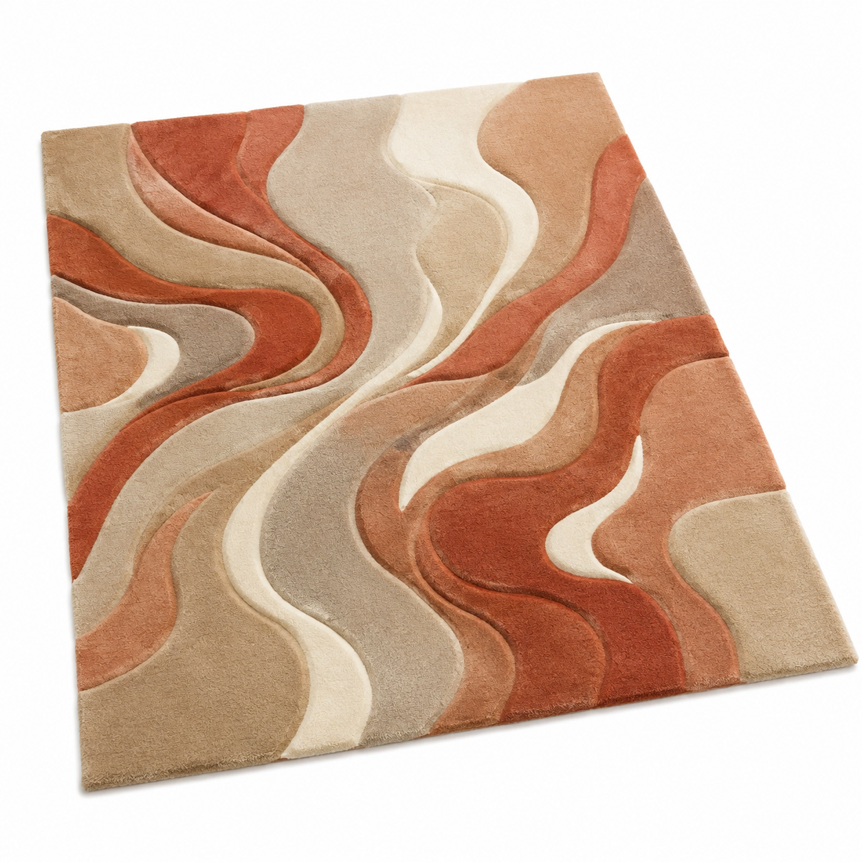 Modern Abstract Wave Area Rug – Green