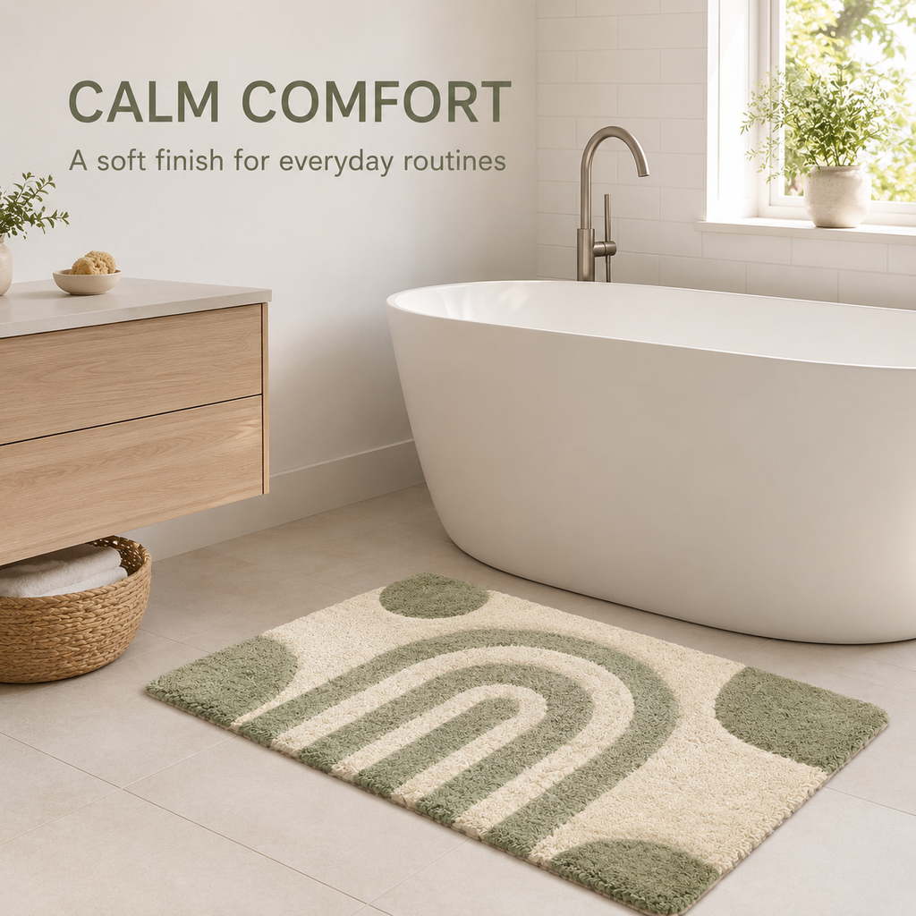 Modern Geometric Textured Accent Mat