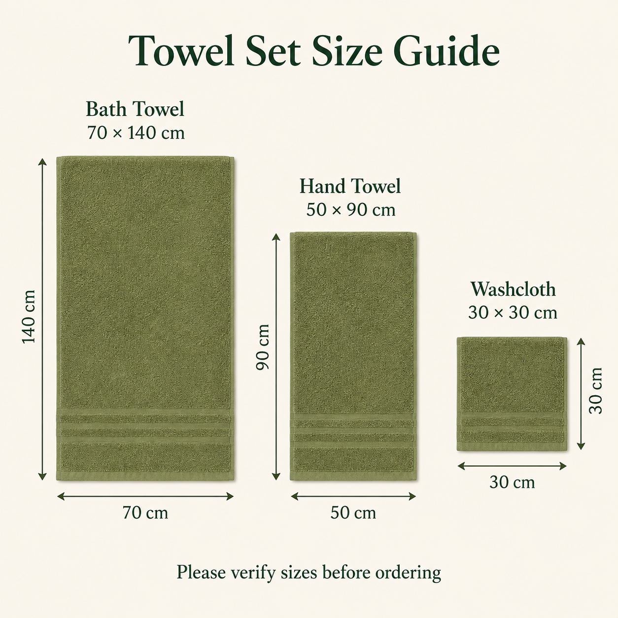 8-Piece Coordinated Towel Set – Olive Green