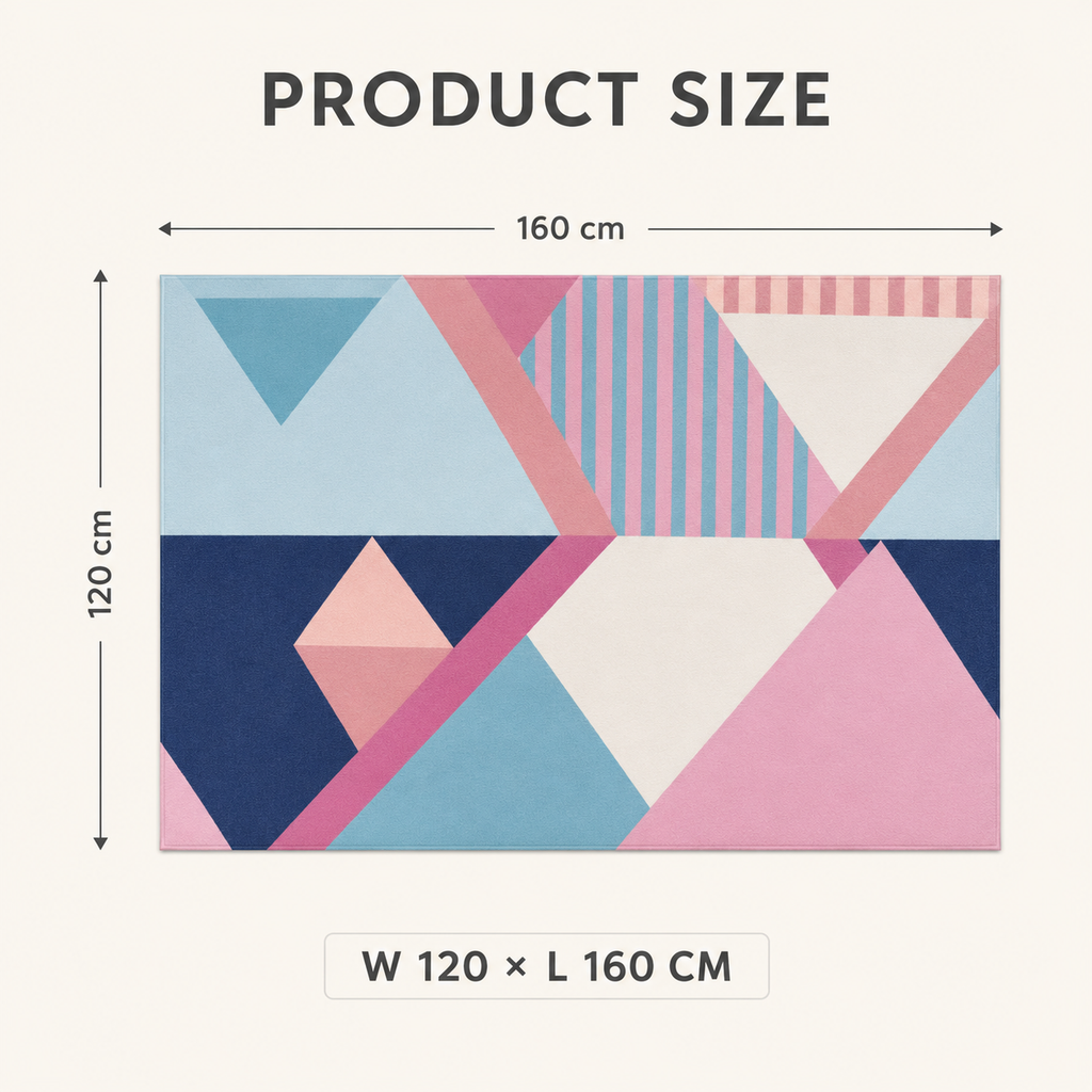 Modern Geometric Area Rug – Pastel & Earthy Colours