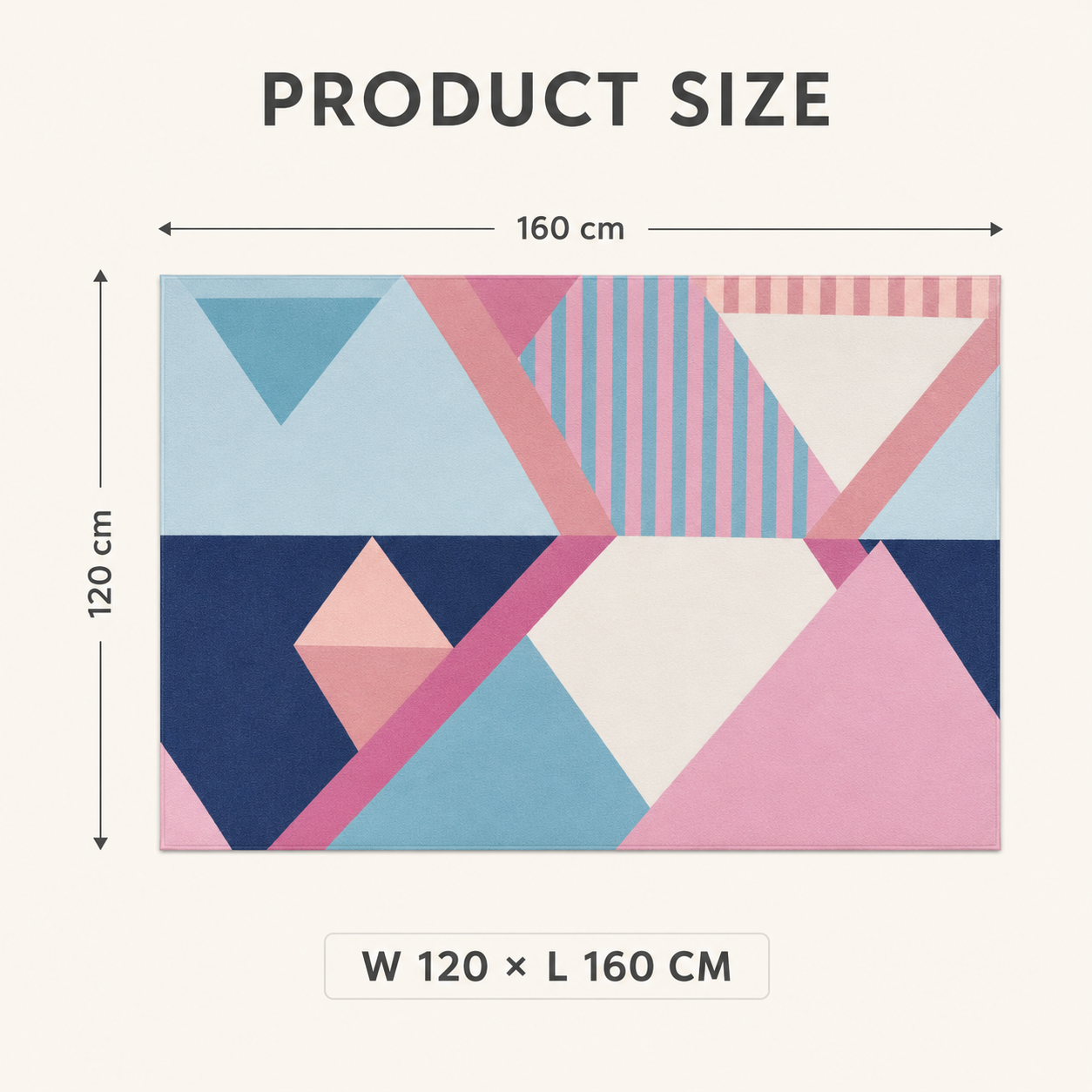 Modern Geometric Area Rug – Pastel & Earthy Colours