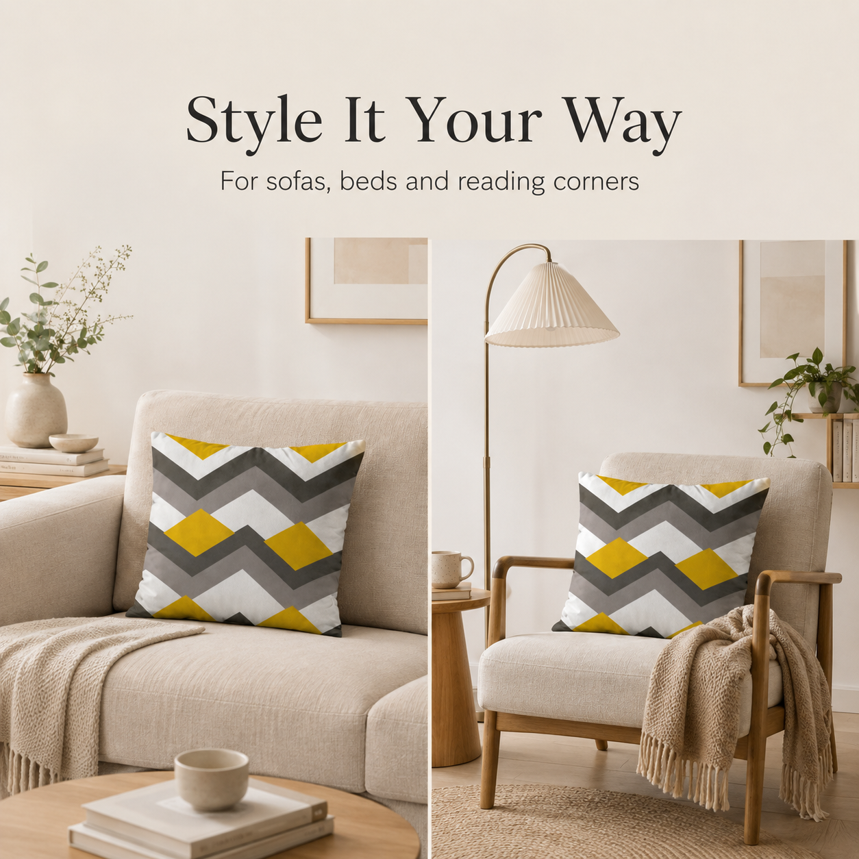 Modern Geometric Cushion Cover – 45 × 45 cm
