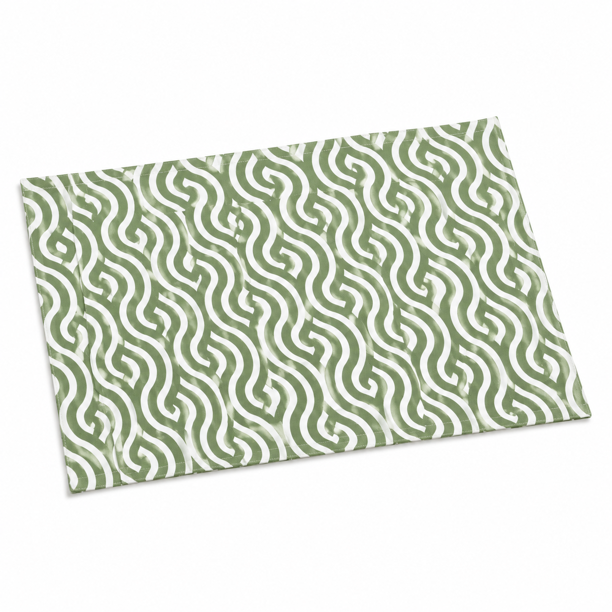 Modern Geometric Dining Placemats – Orange & Sage Green