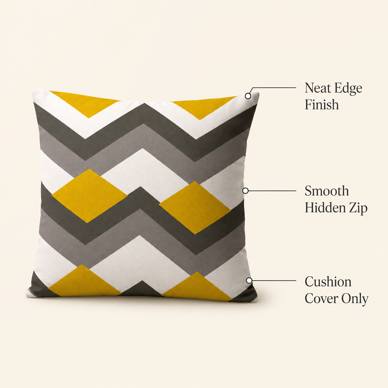 Modern Geometric Cushion Cover – 45 × 45 cm