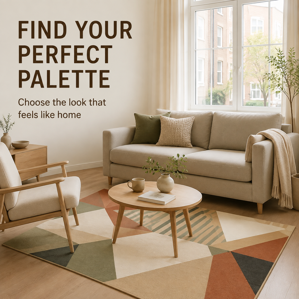 Modern Geometric Area Rug – Pastel & Earthy Colours