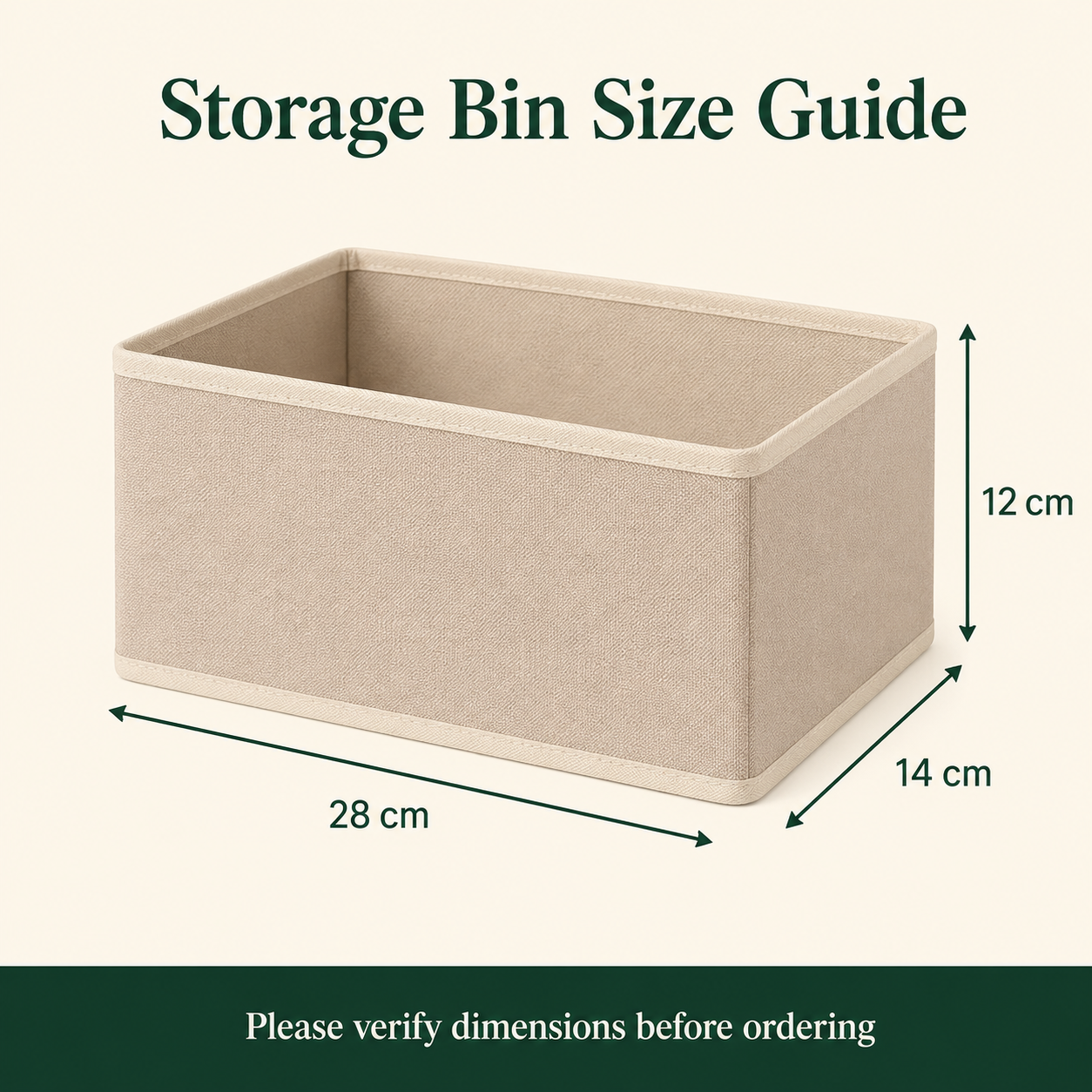 6-Piece Fabric Storage Bin Set – Beige