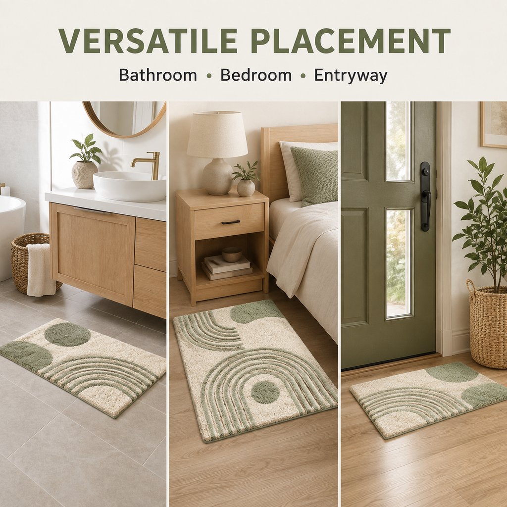 Modern Geometric Textured Accent Mat