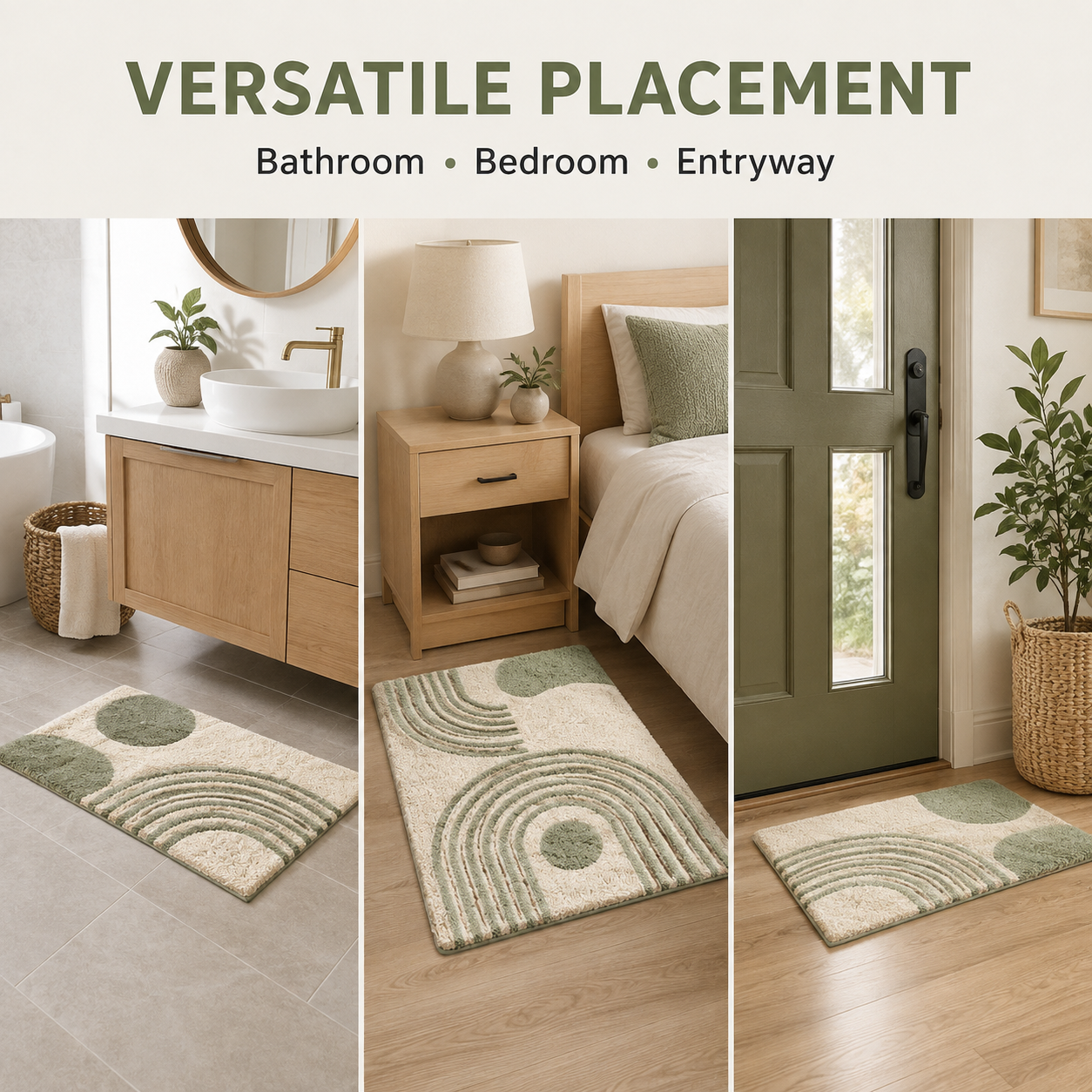 Modern Geometric Textured Accent Mat