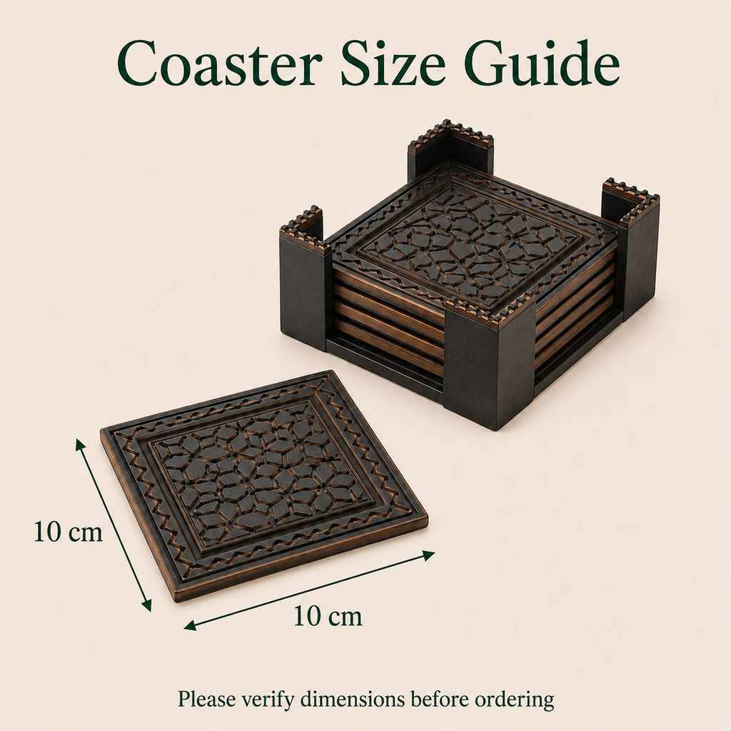 6-Piece Geometric Coaster Set with Holder
