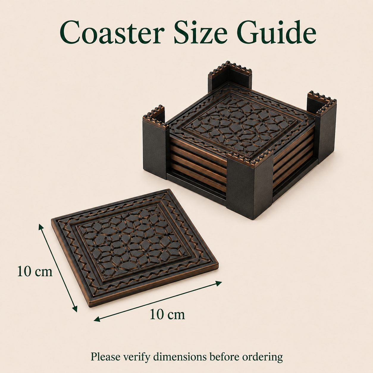 6-Piece Geometric Coaster Set with Holder